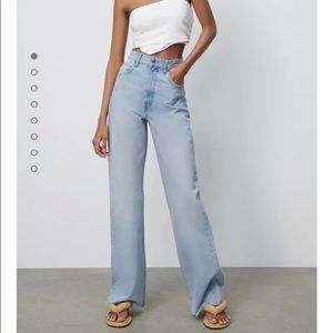 wide leg full length zara jeans